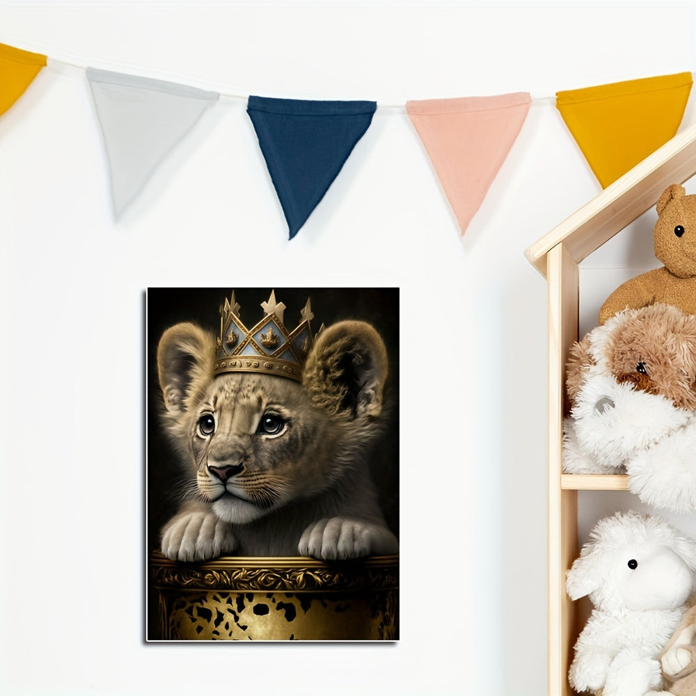 Baby Lion with Crown Wall Stickers Self-adhesive Waterproof Home Decor