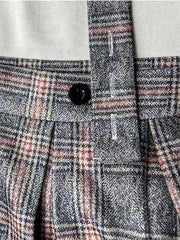  Plaid Print Maxi Overall Dress