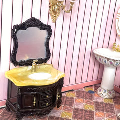 Vintage Bathroom Vanity Set with Drawers and Mirror Film Protector