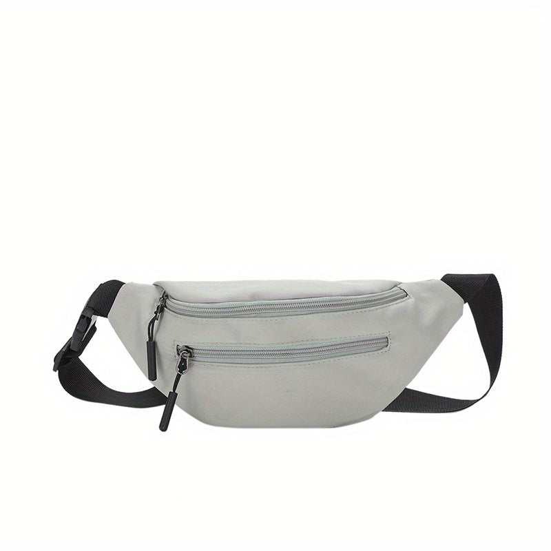 Casual Nylon Crossbody Bag Double Zipper Solid Small Bag