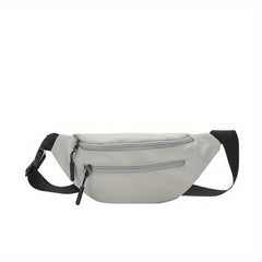 Casual Nylon Crossbody Bag Double Zipper Solid Small Bag