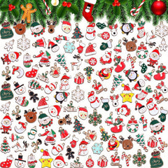 Mini Alloy Christmas Santa Claus Pendants for DIY Jewelry Making