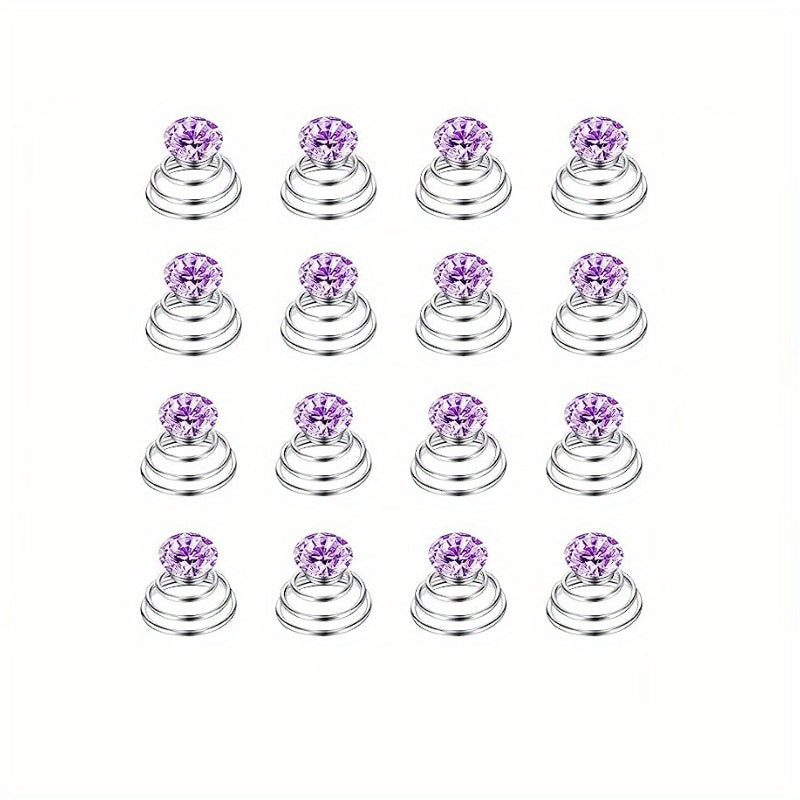 12pcs Rhinestone Spiral Hair Clip for Wedding Bridal Prom Party