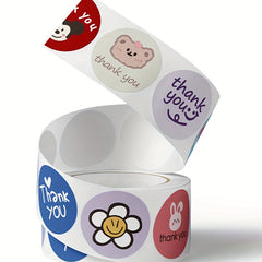 500pcs Thank You & Cartoon Baking Stickers