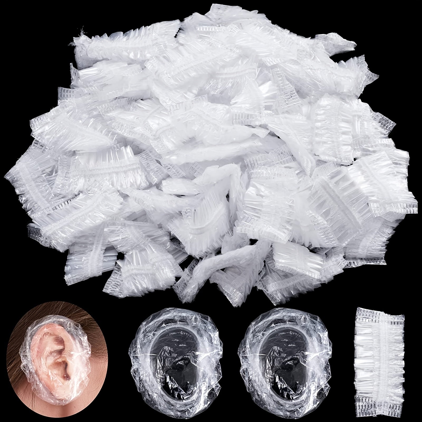 100 PCS Clear Ear Covers Waterproof Disposable Shower Ear Protector