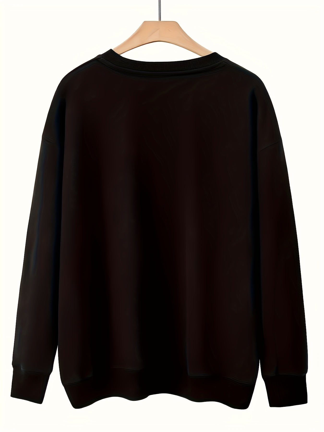 Christmas Print Sweatshirt Crew Neck Long Sleeve Casual Women's Clothing
