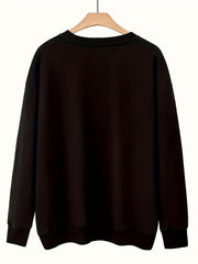 Christmas Print Sweatshirt Crew Neck Long Sleeve Casual Women's Clothing