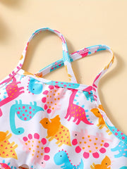 Toddler Girls Dino Graphic Bikini Swimsuit Summer Beach Vacation Gift