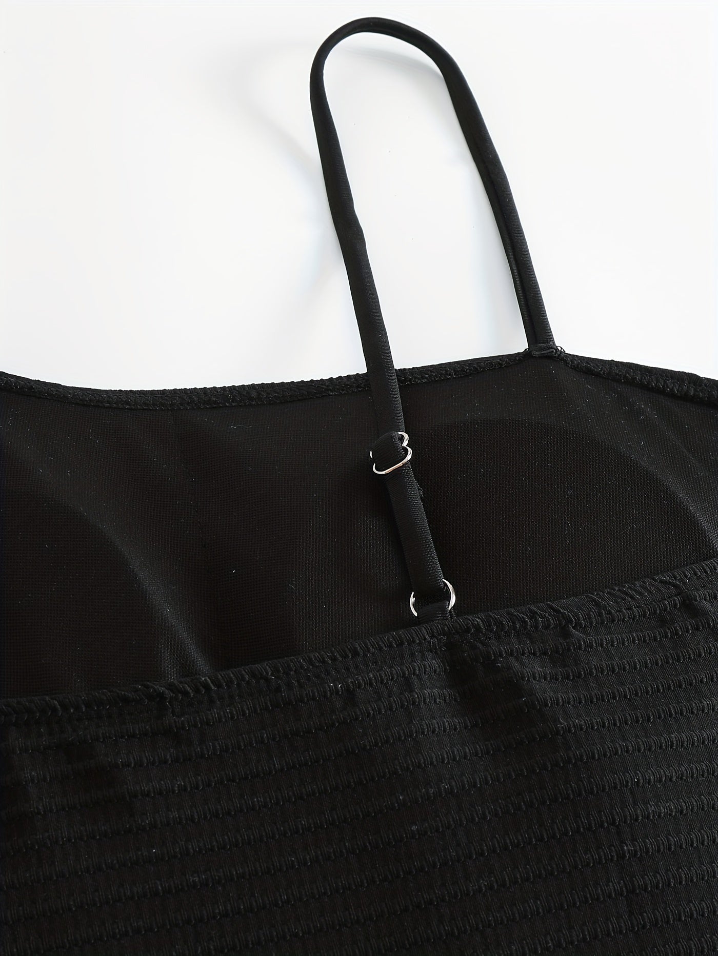  Solid Ribbed High Neck One Piece Swimsuit