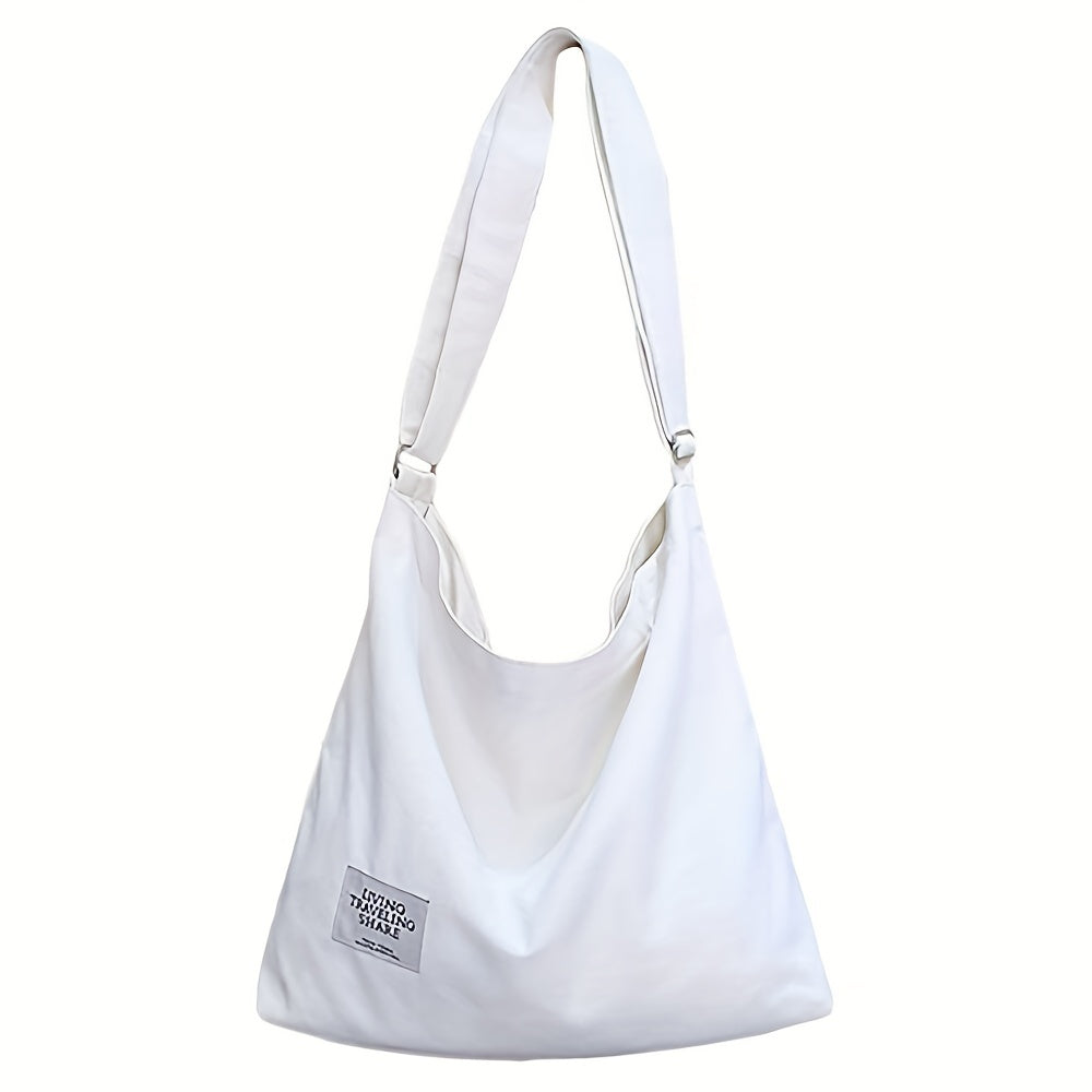 Durable Canvas Shoulder Bag Large Capacity Crossbody Hobo Bag