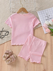 Toddler Girls Tie Dye Crew Neck Pullover & Shorts Set