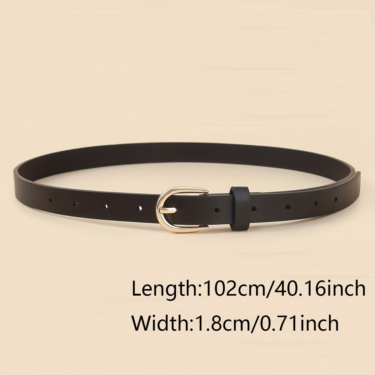 4pcs Oval Pin Buckle PU Belt Casual Jeans Pants Decoration Coat Girdle