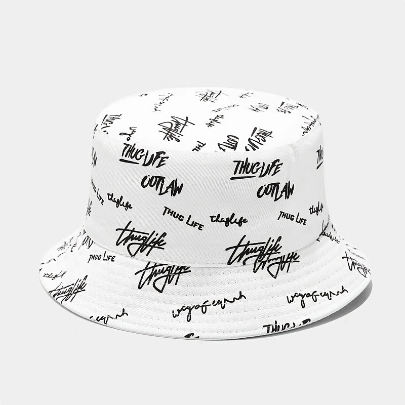 Sunshade Bucket Hat With Letter Printed Sun Hat For Daily Shopping