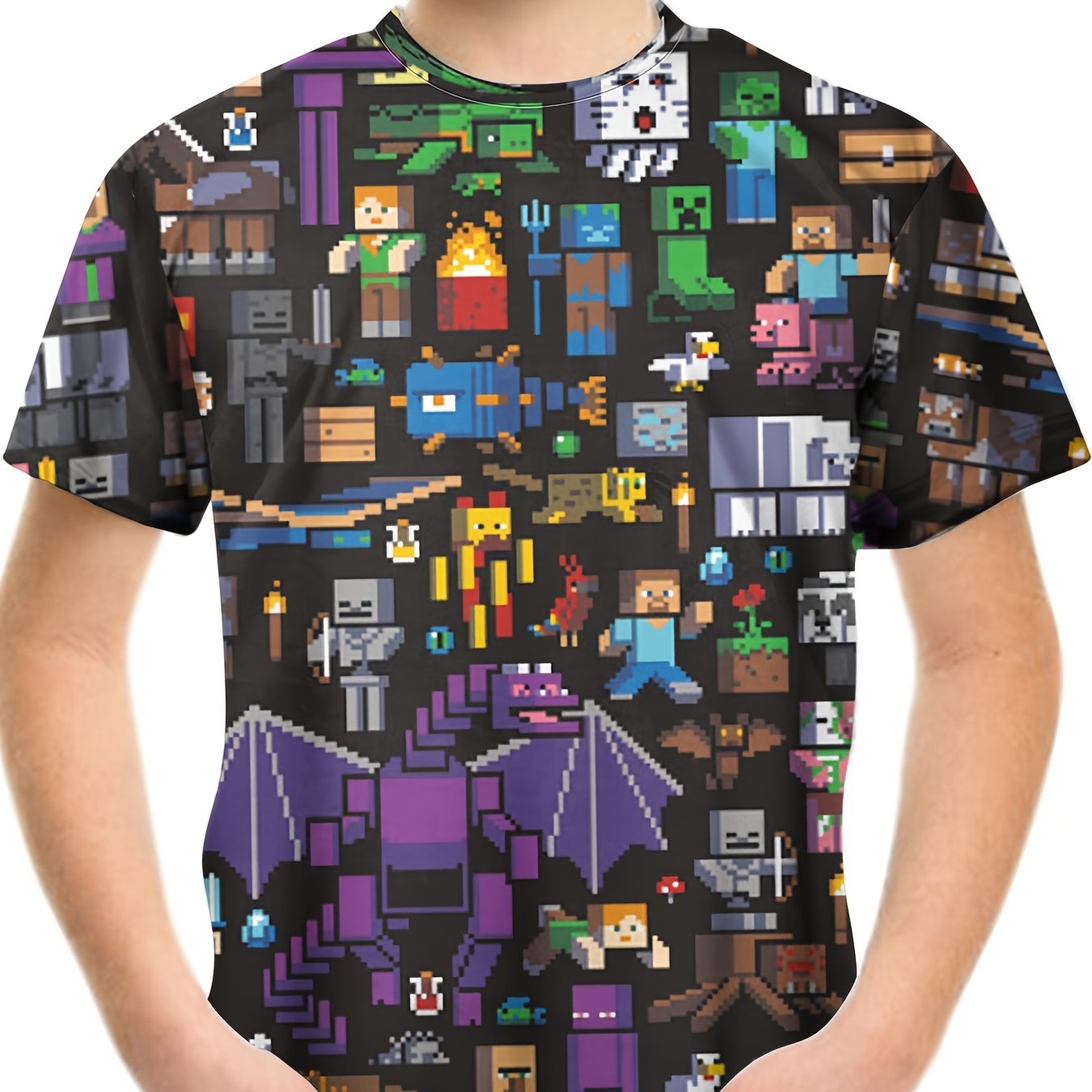 Kids 3D Print Casual T-shirt Building My Wonderful World Tees Top