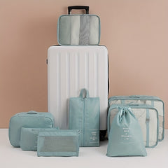 8 Pcs Solid Travel Luggage Bags Multifunctional Storage Bag Sets