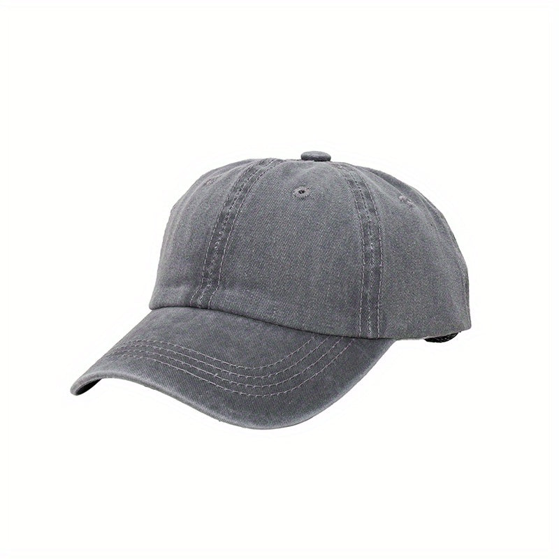 Washed Cotton Baseball Cap Retro Peaked Cap Solid Couple Cap