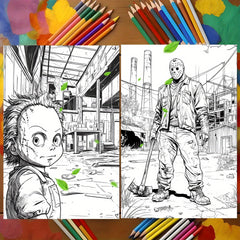 Deluxe Horror Coloring Book 22 Pages Watercolor Paper