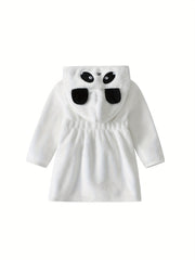 Panda Shape Hoodie Kids Pajamas Fleece Bathrobe