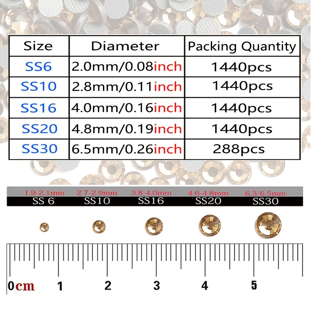 6.5mm Yellow Rhinestones Glitter Glass for Clothes Bags Shoes
