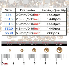 6.5mm Yellow Rhinestones Glitter Glass for Clothes Bags Shoes