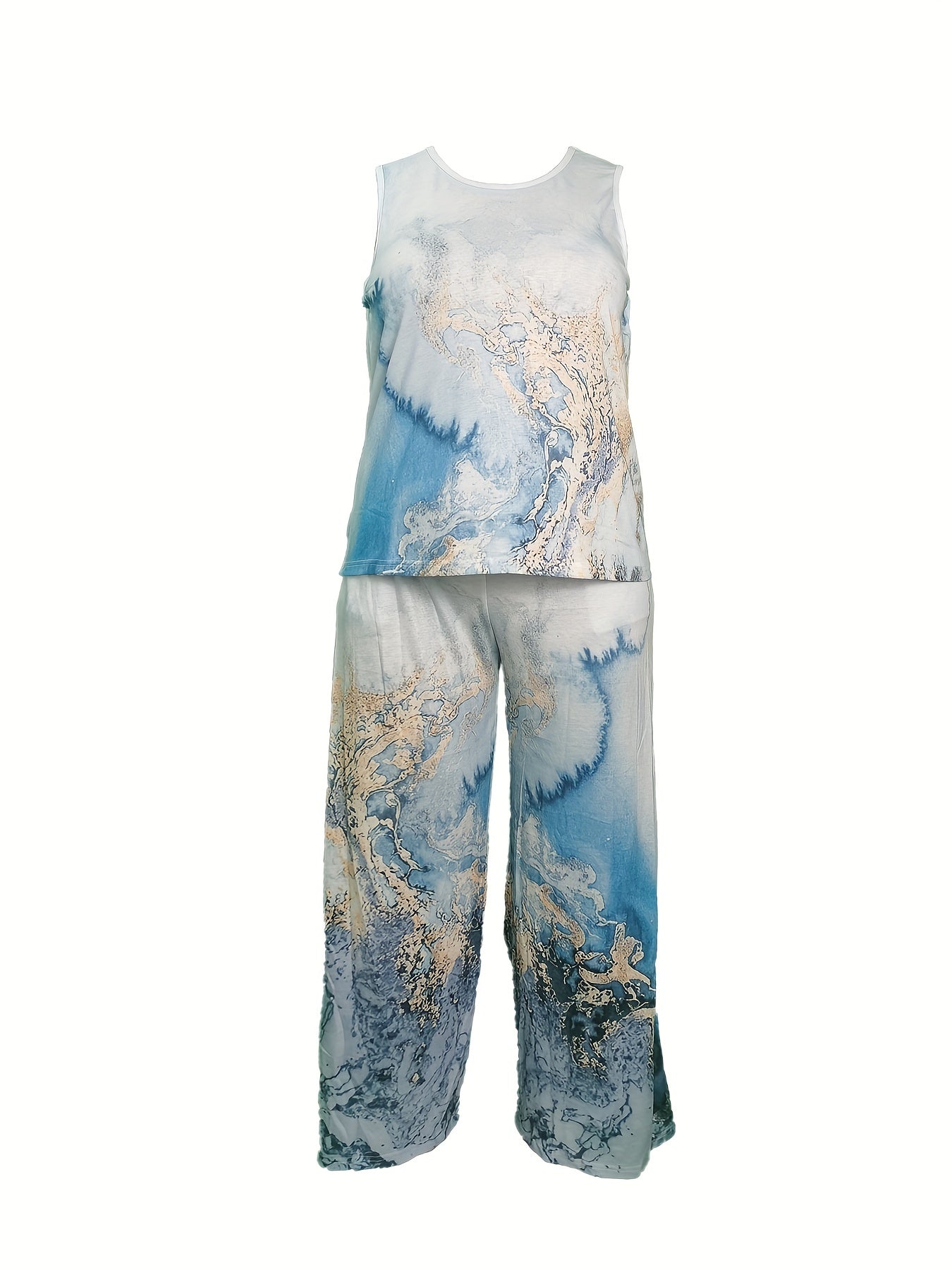  Colorblock Stripe Tank Top & Pants Set