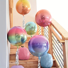 5pcs 4D Gradient Rainbow Faceted Sphere