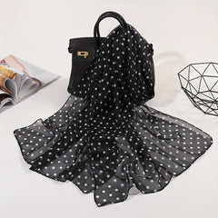 Polka Dot Print Scarf Solid Gauze Shawl Head Wrap Windproof Headscarf Hijab