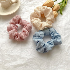Fabric Girl Hair Tie Sweet Head Rope Large Scrunchie Hair Ring Solid