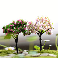2pcs Mini Sakura Trees Plant Ornament Micro Landscape Craft
