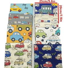 8pcs Car Cartoon Printed Fabric Sheets DIY Doll Patchwork