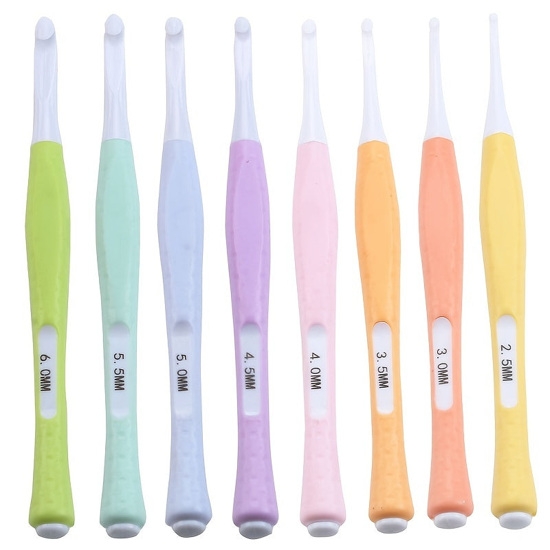 8pcs Colorful Crochet Silicone Handle Sweaters for Knitted Hand Crochet