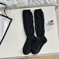 Solid Calf Socks Knee High Stockings Women's Hosiery