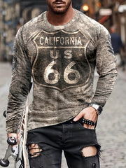 Men's Digital Number 66 Print Slim T Shirt