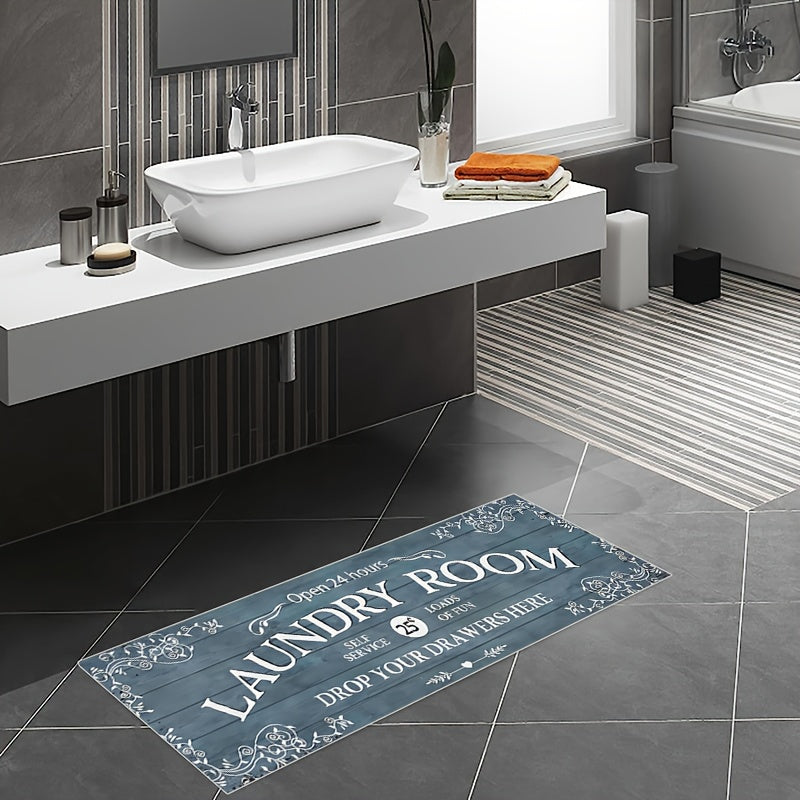 Retro Area Rug English Letter Pattern Carpet