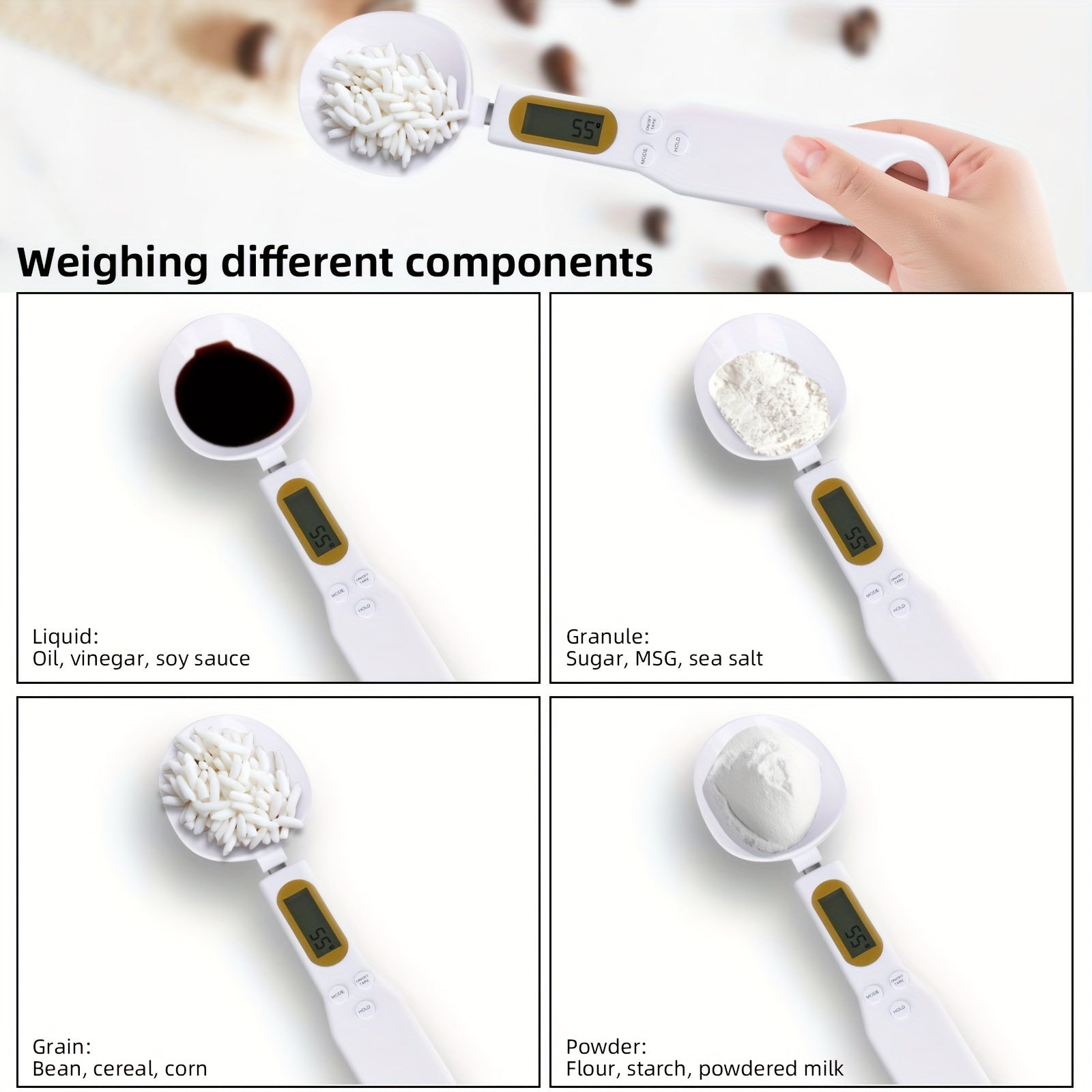 Electronic Kitchen Scale 0 1g 500g LCD Display Digital Weight Measuring Spoon