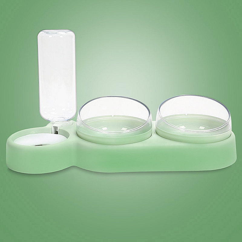 Raised Pet Bowls with Automatic Water Bottle for Dogs and Cats