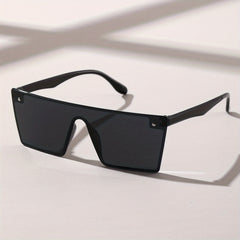 Flat Top Sunglasses Gradient Lens Rivet Decor Eyewear UV400