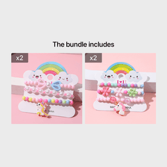 3pcs Unicorn Pendant Beaded Bracelet Set For Kids