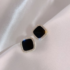 Rhinestone Square Stud Earrings