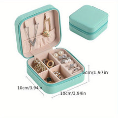 Mini Zipper Jewelry Organizer Box Small Jewelry Storage Case