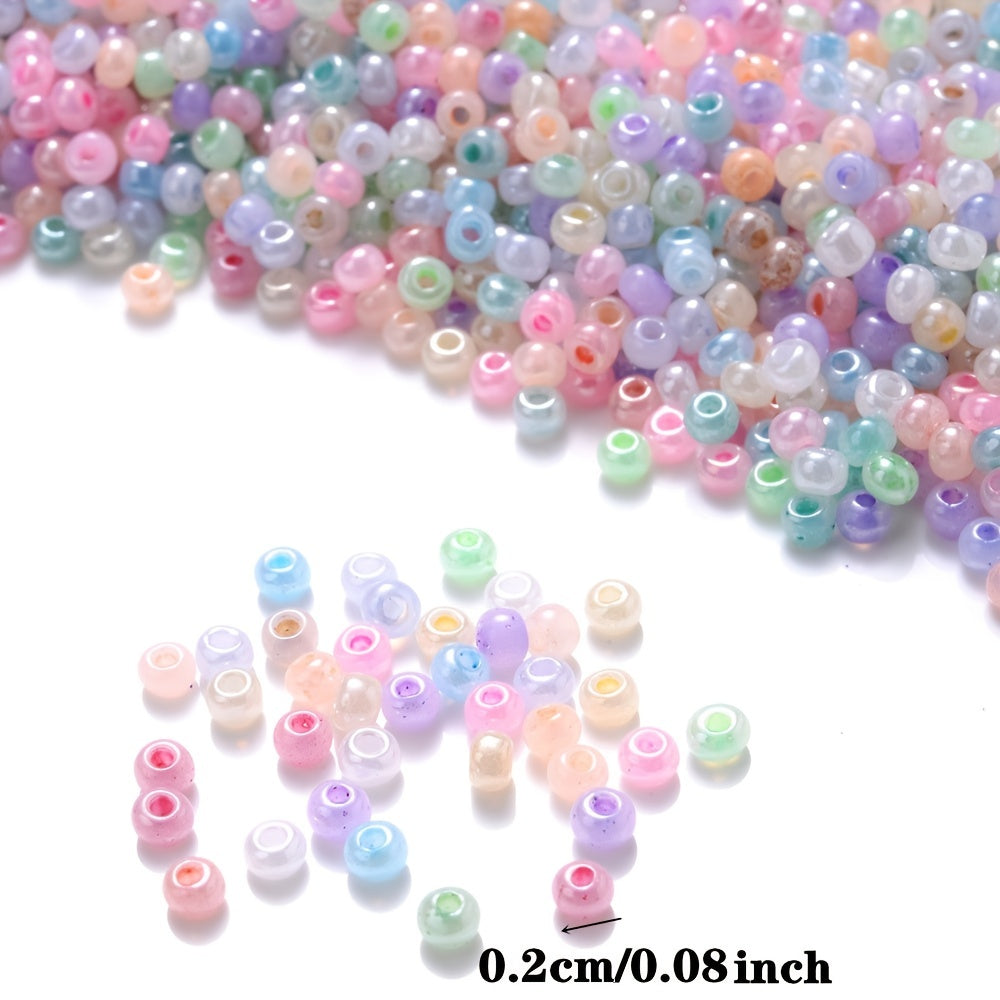 1000pcs 2mm Colorful Milk Bubble Seed Beads Glass Spacer Beads