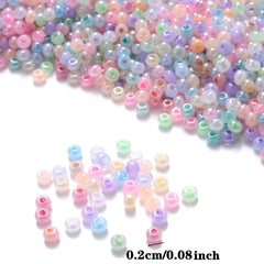 1000pcs 2mm Colorful Milk Bubble Seed Beads Glass Spacer Beads
