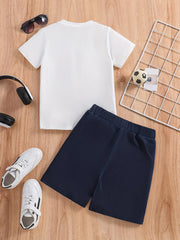 Boys Soccer T Shirt & Shorts Set Comfortable Top And Pants for Kids