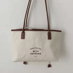 Canvas Underarm Tote Bag With Drawstring Inner Bag