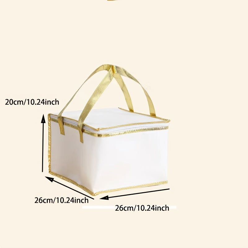 Golden Insulated Lunch Bag Portable Reusable Leak Proof