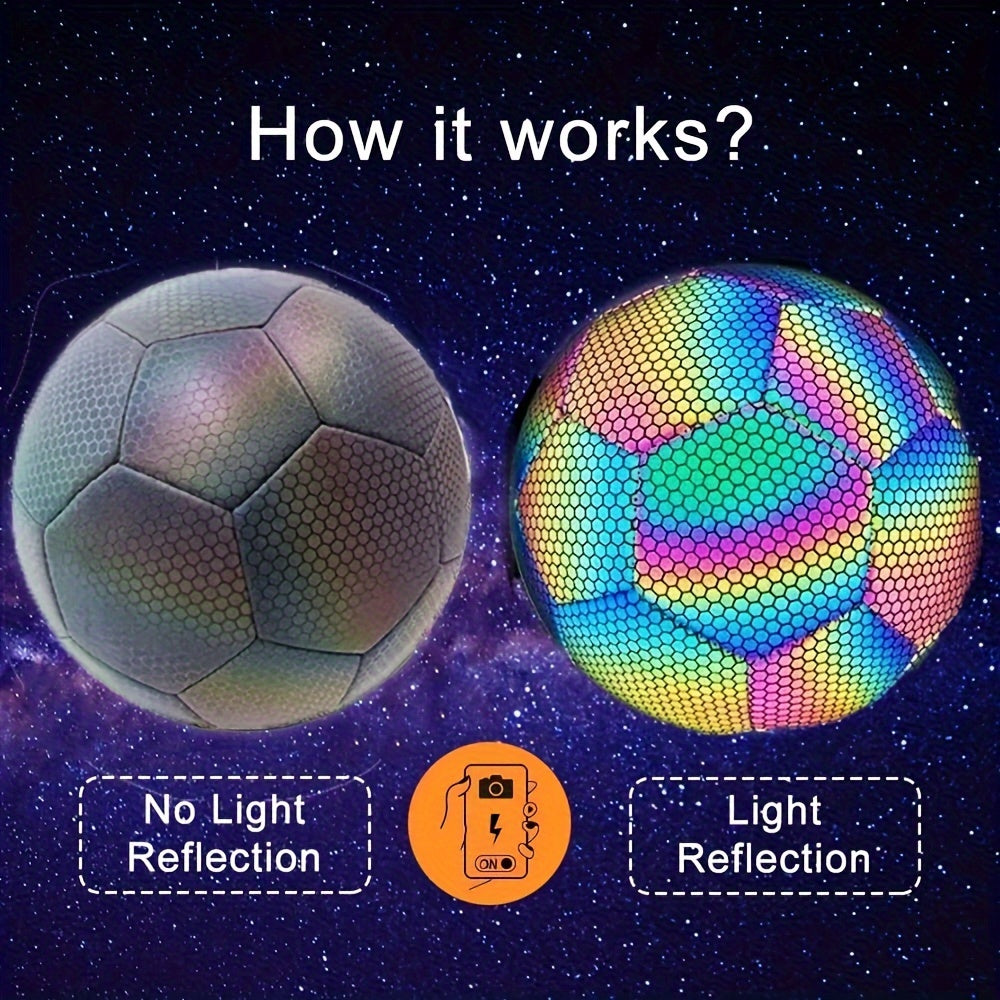 Reflective Soccer Ball Standard Size 4 5 Luminous Football