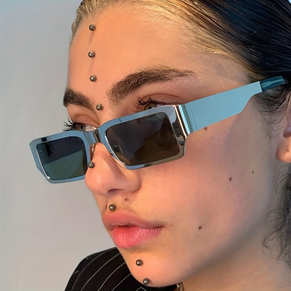 Square Metal Frame Sunglasses For Women Men Tinted Lens Glasses UV400