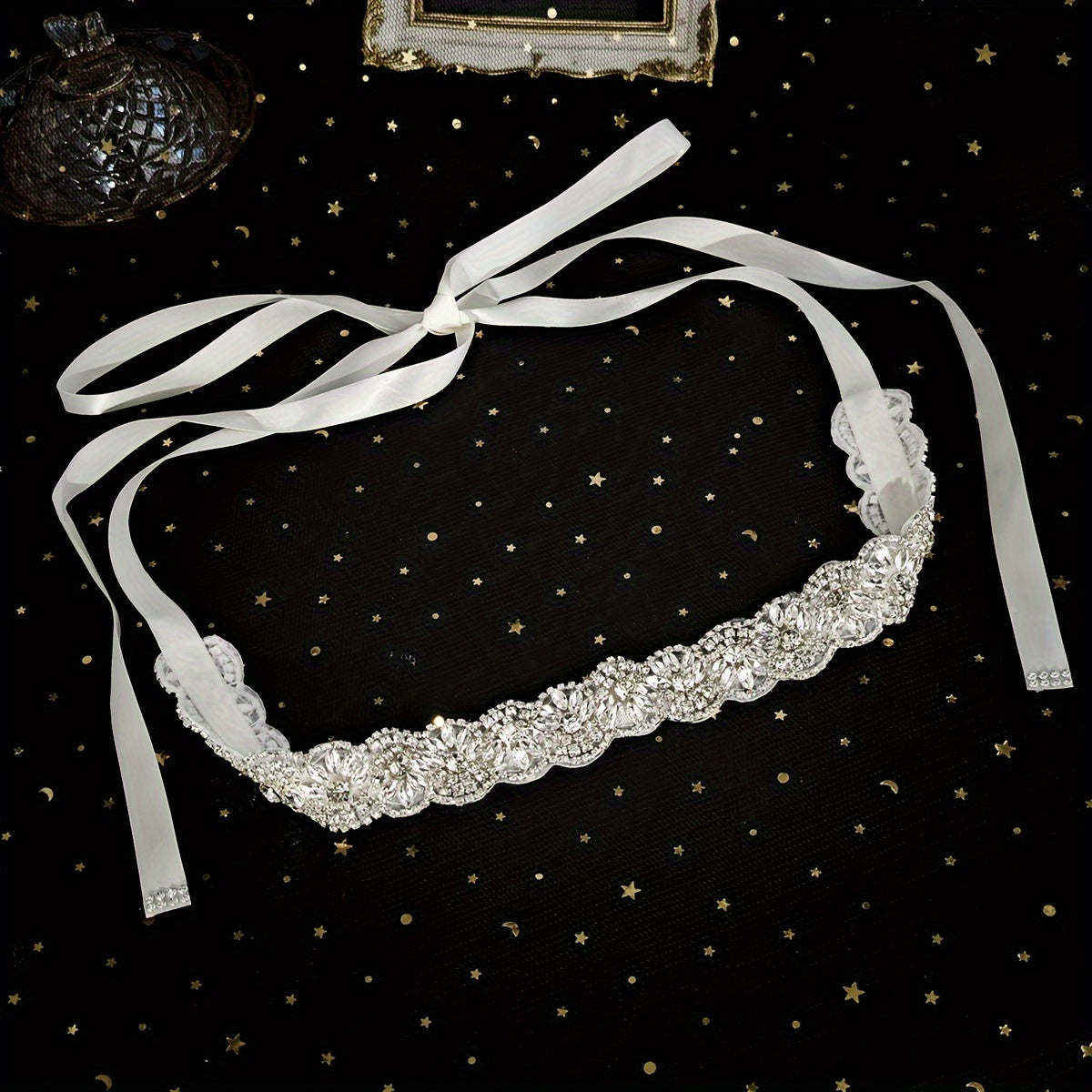 MIALLO Bridal Rhinestone Belt Handcrafted Sparkling Waistband Wedding Dresses