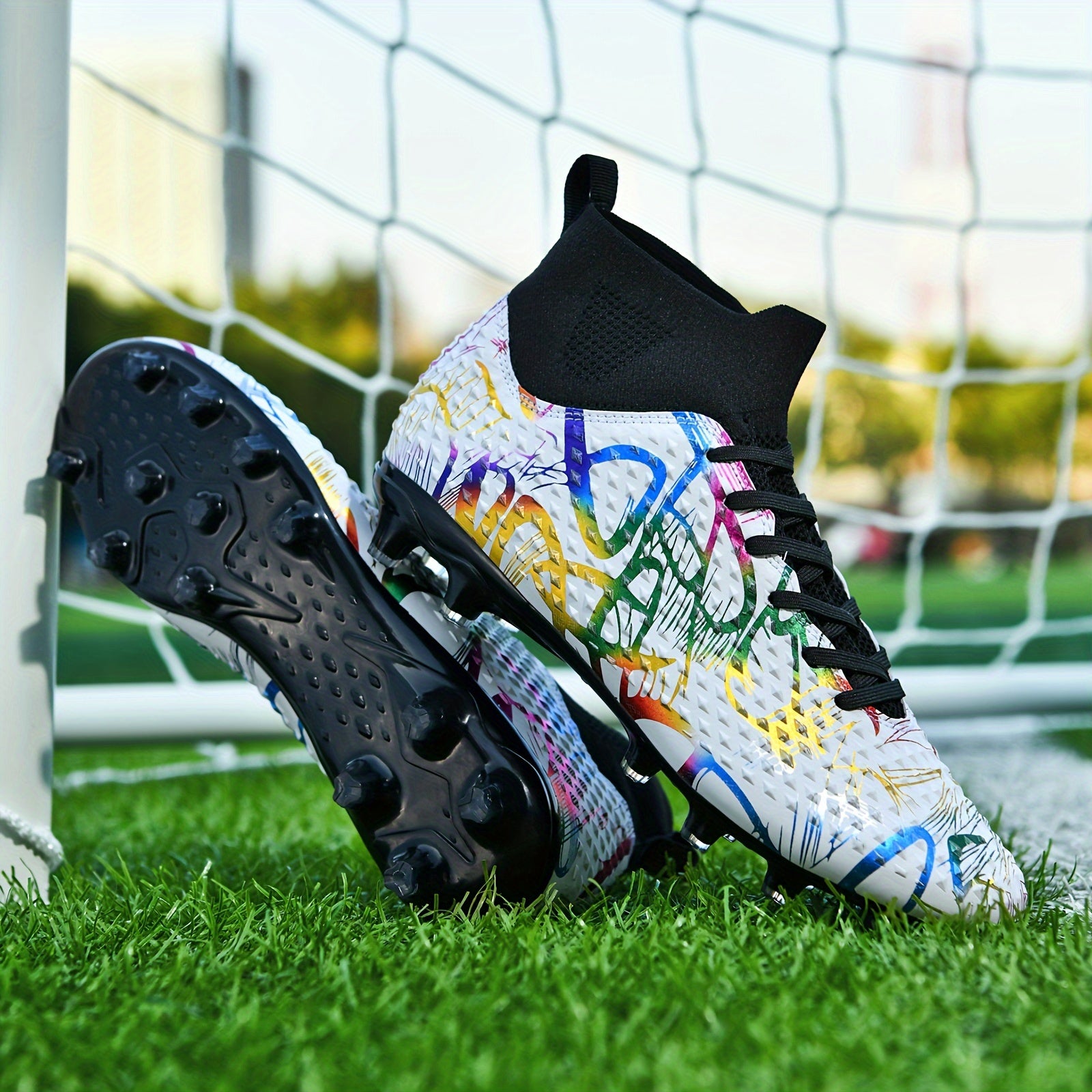 Kid's High Top Non Slip Football Cleat with Spikes
