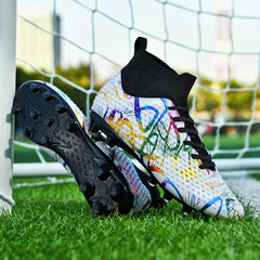 Kid's High Top Non Slip Football Cleat with Spikes